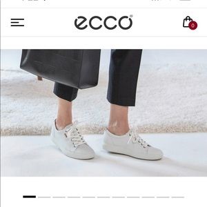 ECCO White Leather Sneakers